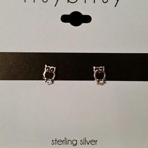 Itsy Bitsy Sterling Silver Owl earrings